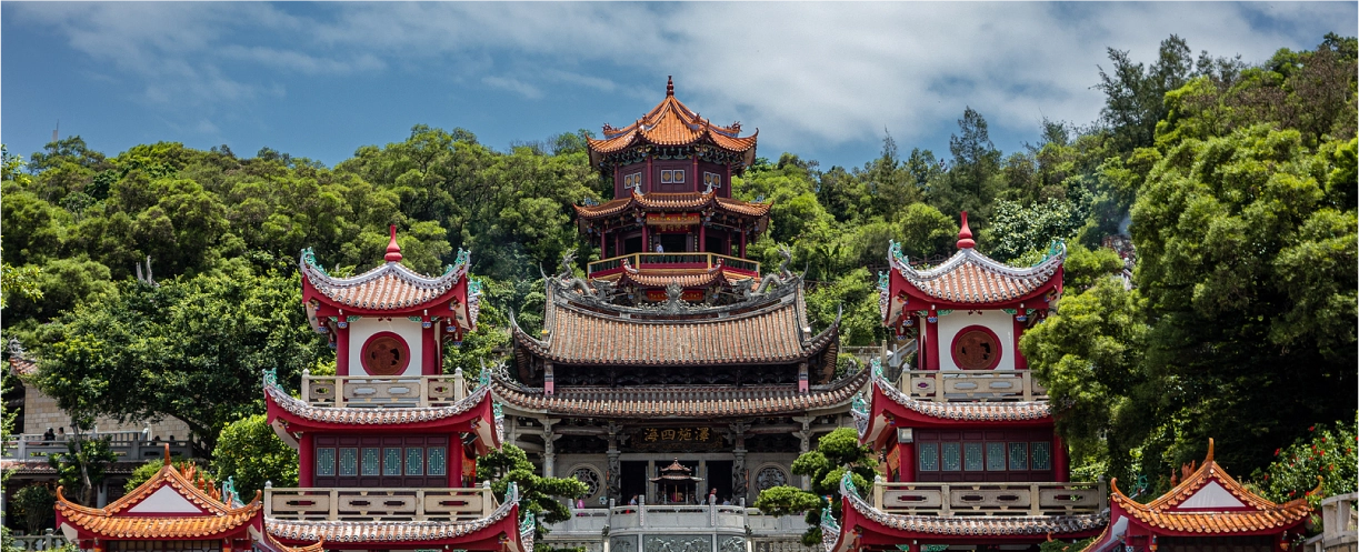 Wide view of the Meizhou Mazu Ancestral Temple complex.